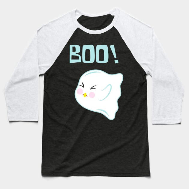 Halloween Ghost Boo Baseball T-Shirt by Bullenbeisser.clothes